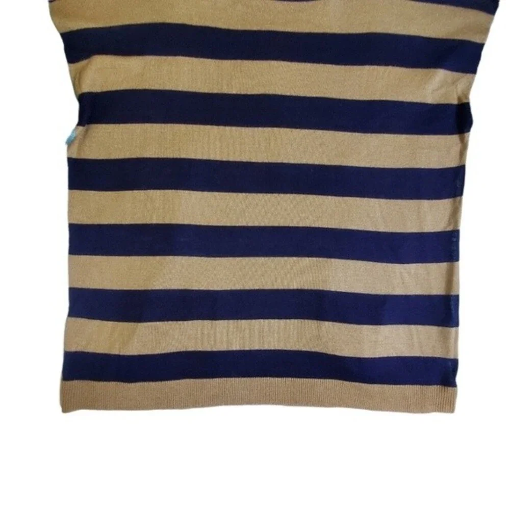 Cecico blue mixed media long sleeve top sz L
